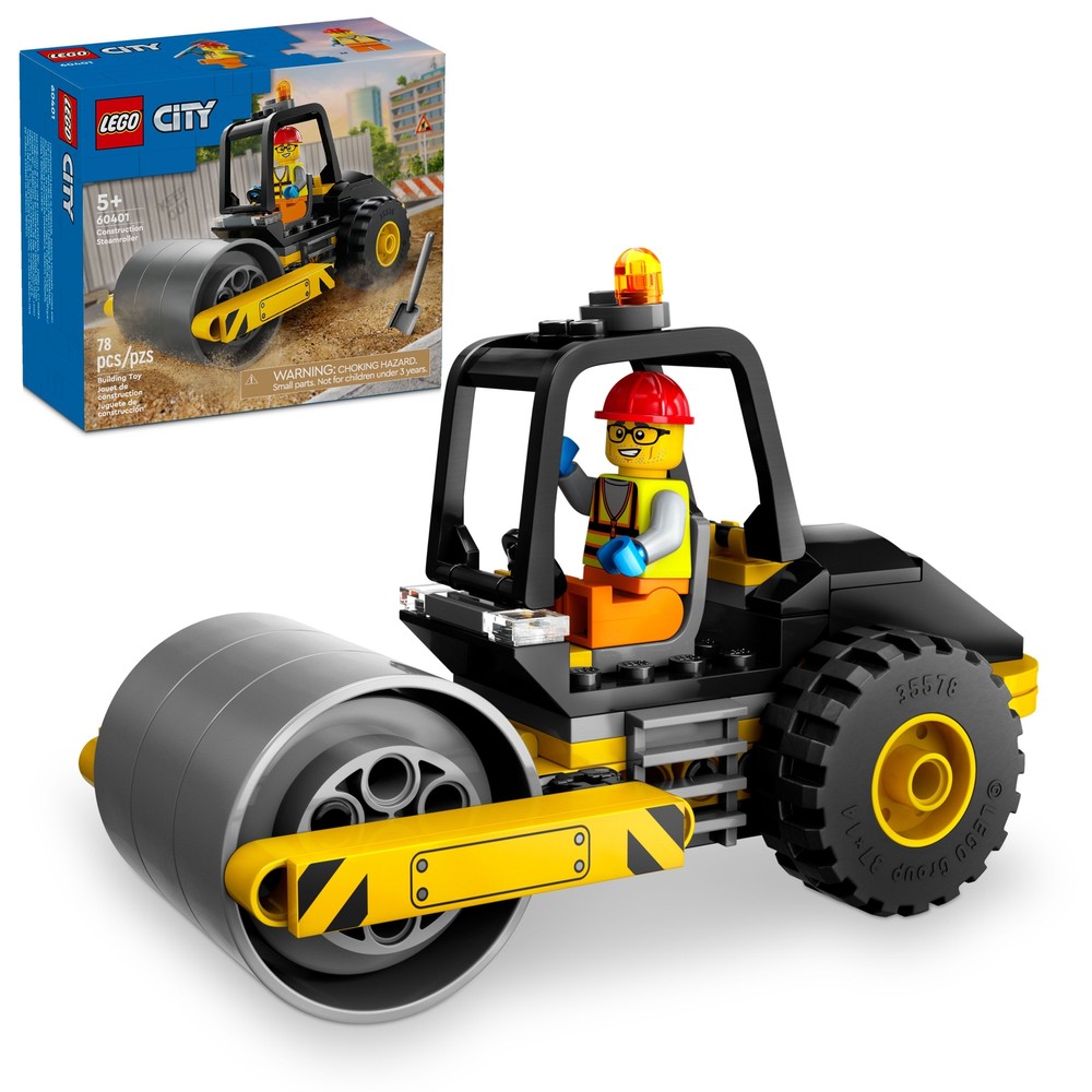 LEGO City Construction Steamroller 60401 Toy Set 78 Pieces for Kids Age 5+ New Factory Sealed