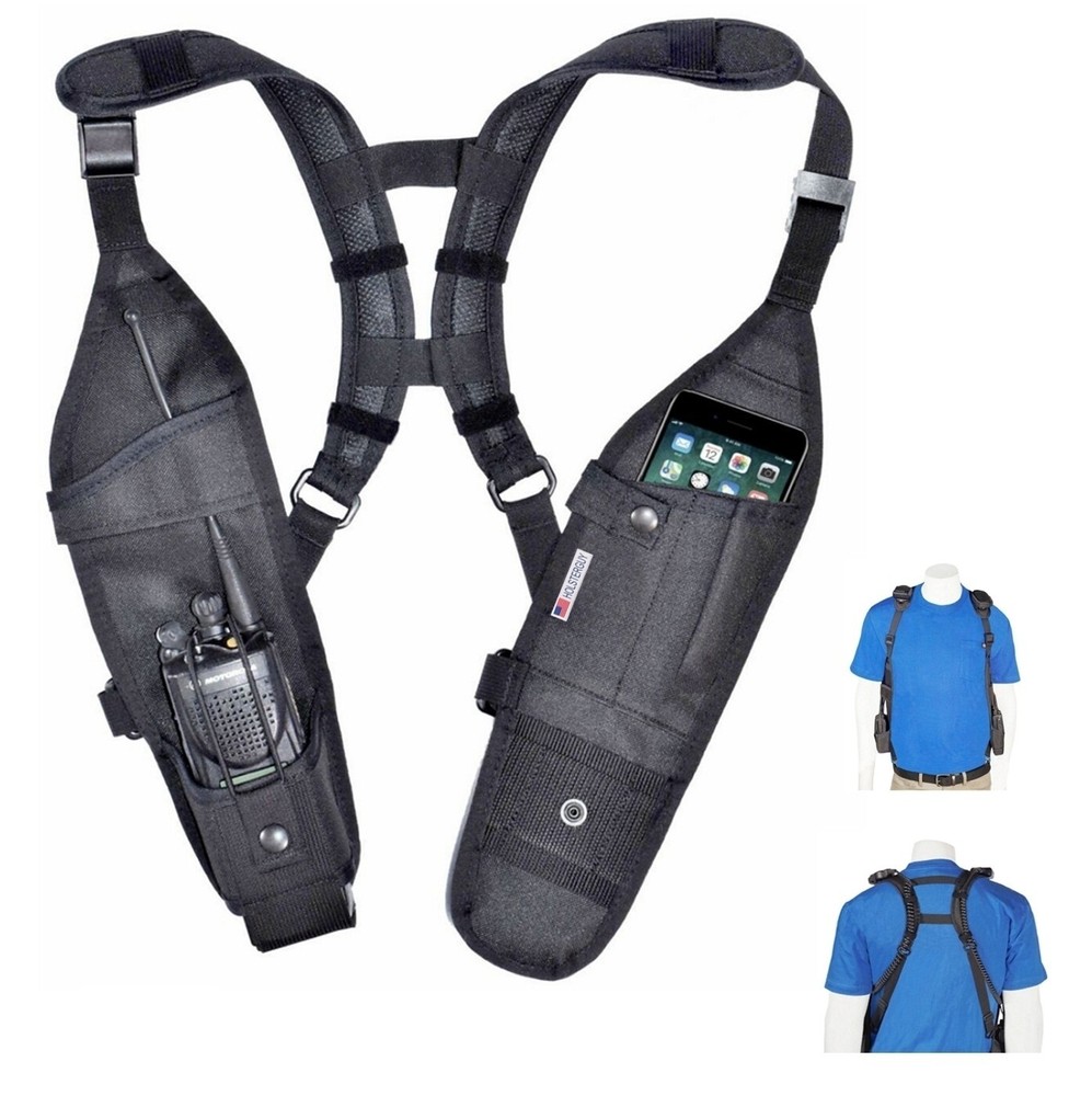 HOLSTERGUY USH-300D Double Radio Shoulder Holster Chest Harness Adjustable Pouch