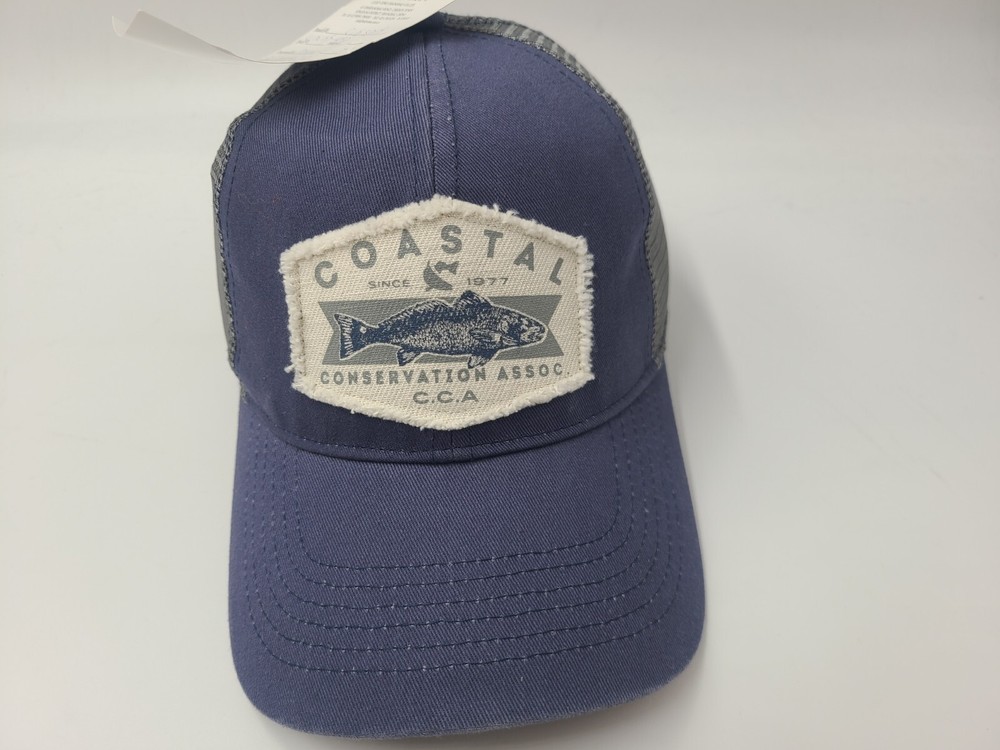 Coastal Conservation Assocation CCA Fishing Mesh Trucker Snapback Hat Cap Blue