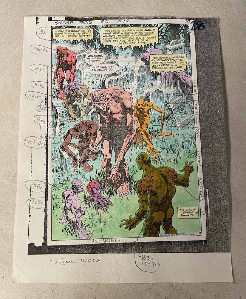 ROOTS OF SWAMP THING #5 art original color guide WRIGHTSON CREEPY WICKED SPLASH