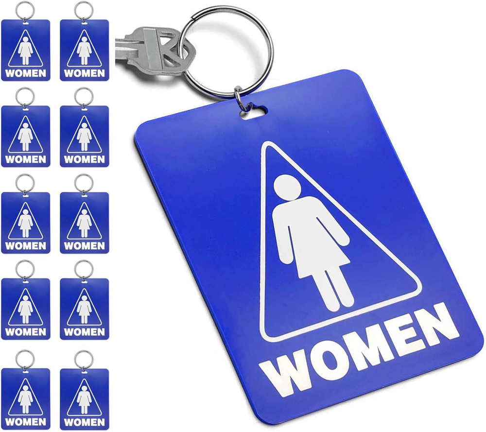 - Women'S Restroom Pass Key Tag, Plastic with Split Key Ring Keychain Identifier