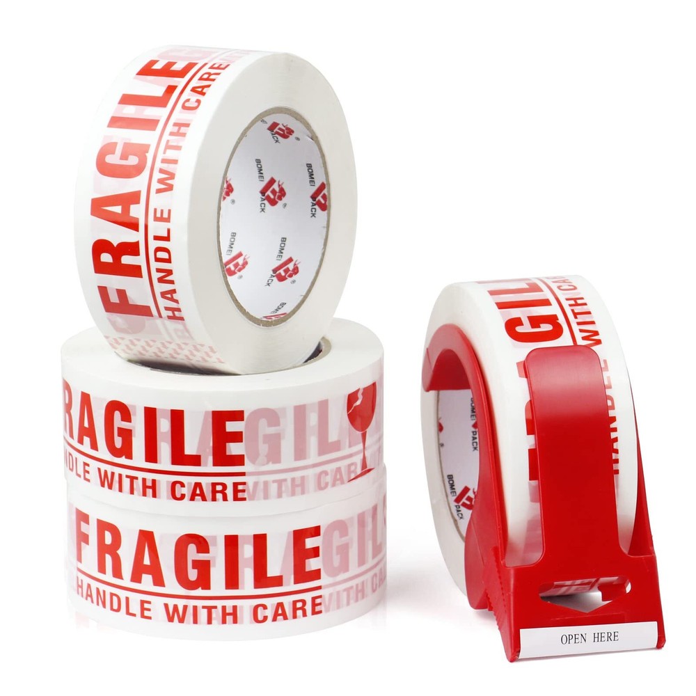 BOMEI PACK Fragile Tape Handle with Care Packing Printing Tape, Fragile Box T...
