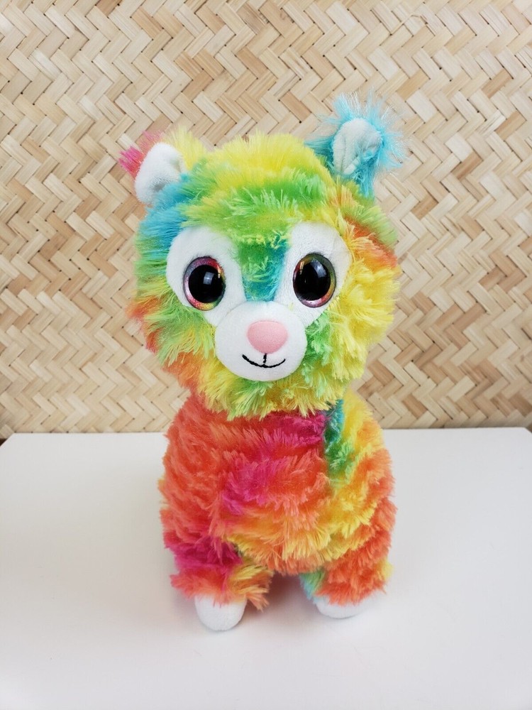 Spark Create Imagine 11” Rainbow Llama Plush with Sparkle Eyes Stuffed Animal