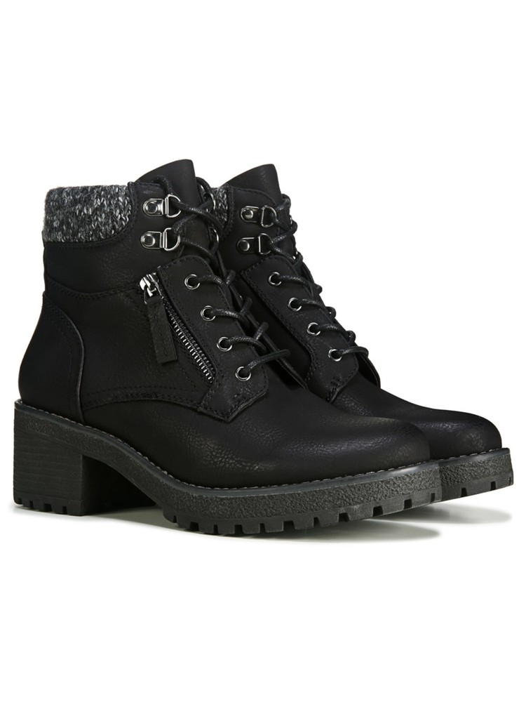 CLIFFS BY WHITE MOUNTAIN Womens Black Up Balance Block Heel Hiking Boots 6.5 M