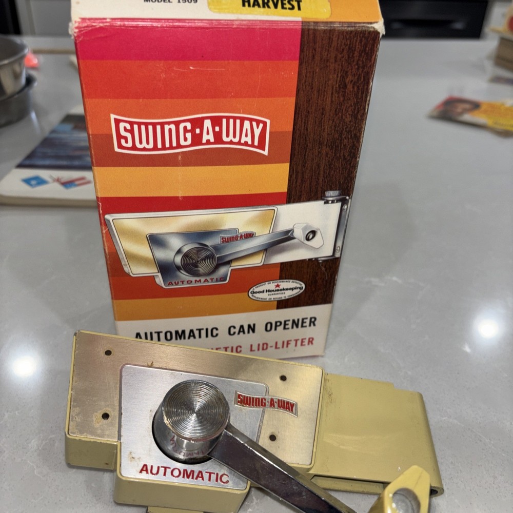 Vintage Swing-A-Way Wall Mount Manual Can Opener With Original Box