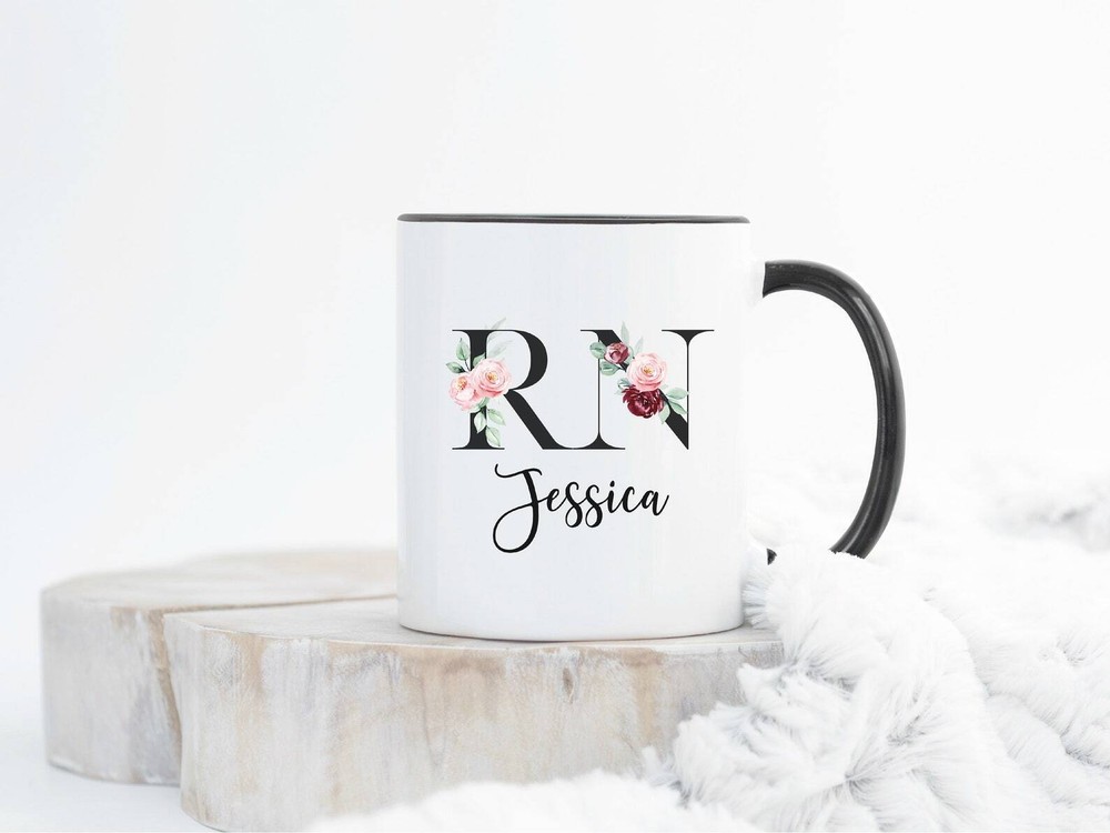 Rn Nurse Definition Mug Personalized Coffee Mug For Nurse Floral Rn Mug Graduate