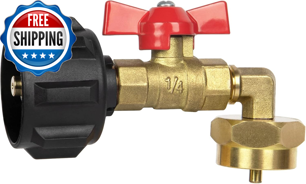 Upgraded Propane Refill Adapter with Valve, Fill 1 Lb Bottles from 20 Lb Tank, 9