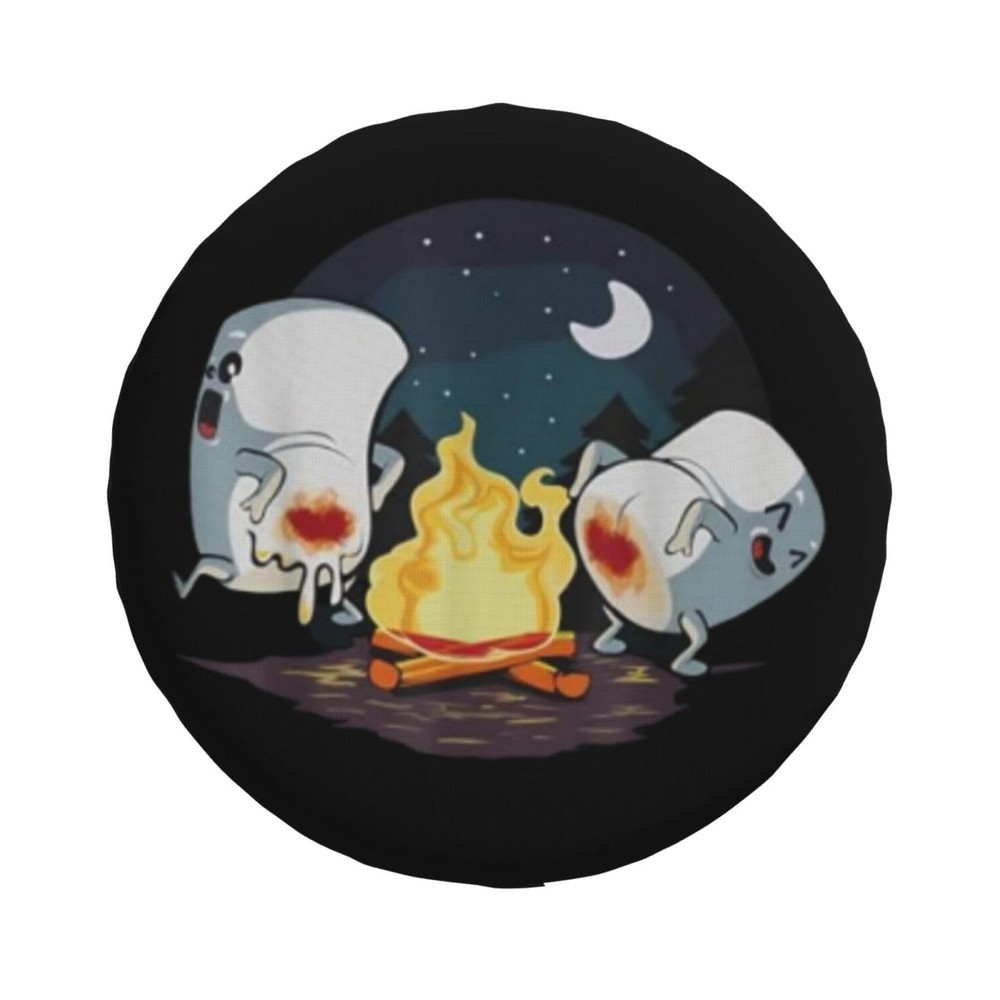 Spare Tire Cover with Marshmallow Campfire Pattern Wheel Protectors Weatherpr...