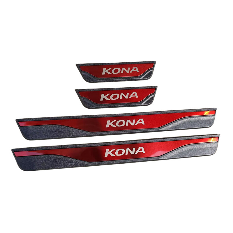 4PCS Car Door Scuff Sill Cover Panel Step Protector Trim For KONA 2018 - 2024