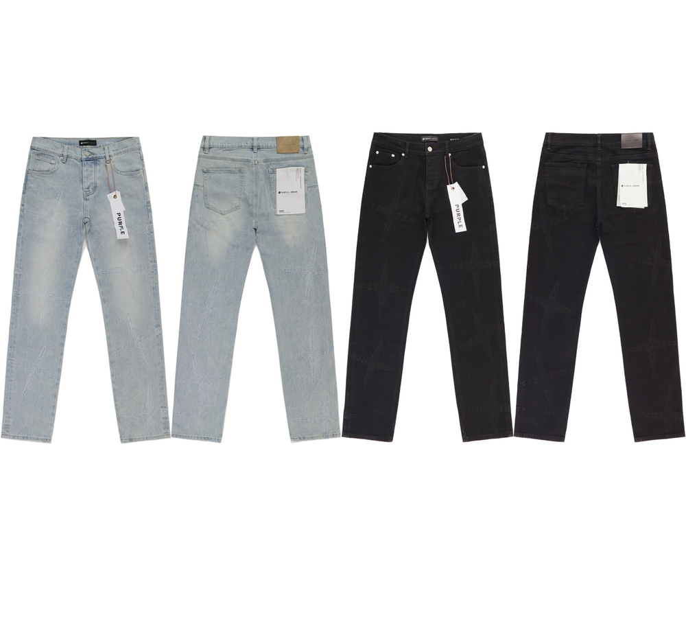 Washed Purple Brand Men's Personality Jeans Fashion Street Casual Slim Fit Jeans