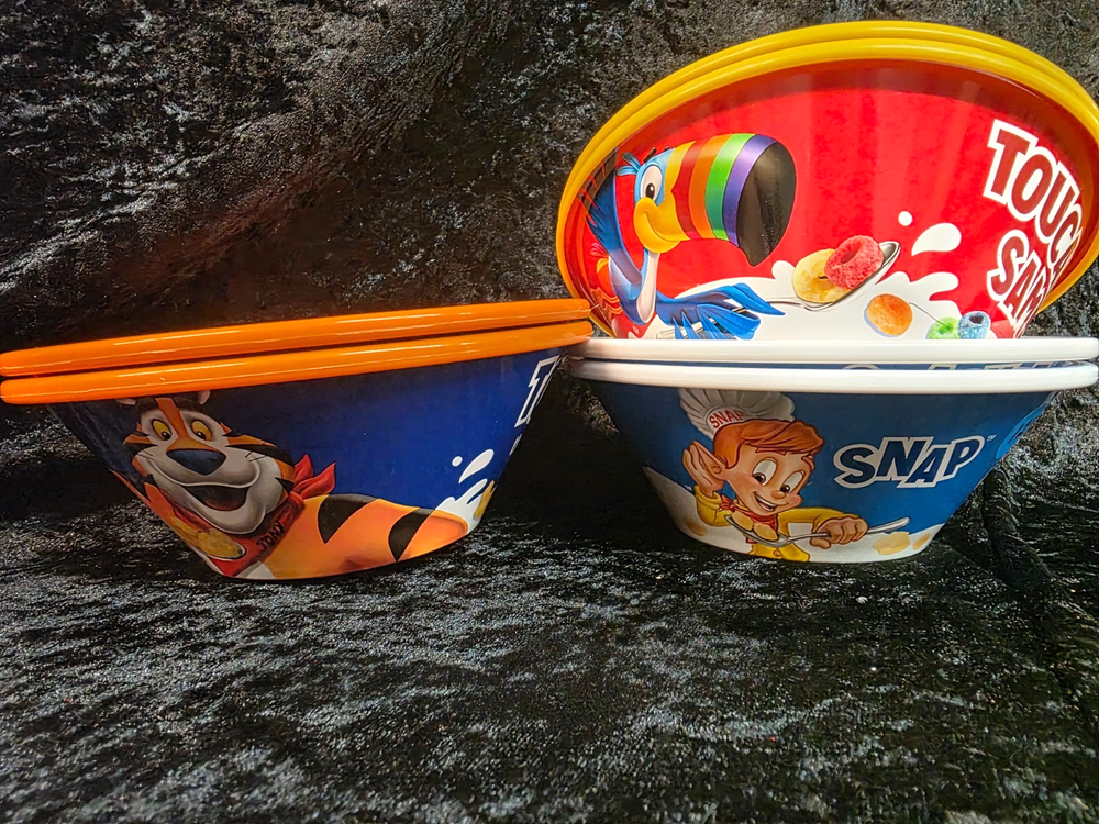 2014 Kellogg's Collector Plastic Cereal Bowls Set of 6 Made in Mexico