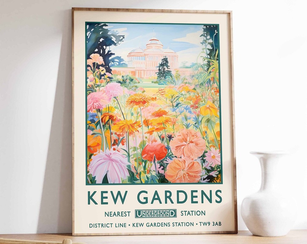 Kew Gardens Print London Print Botanical Gardens Print William Morris Poster