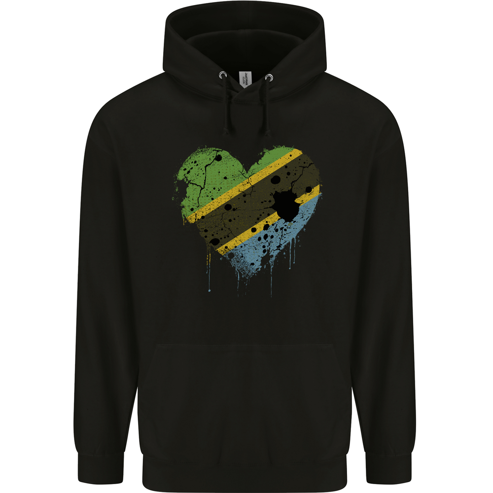 Love Tanzania Flag Tanzanian Day Football Mens 80% Cotton Hoodie