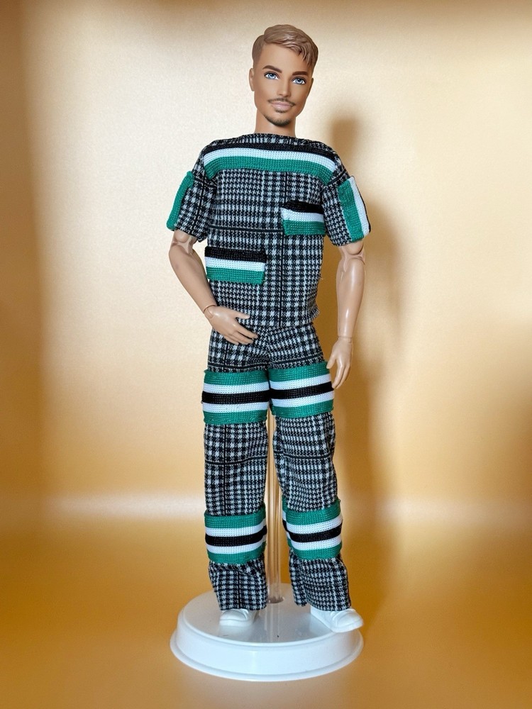 Hand-sewn Stripe Outfit For Ken Doll