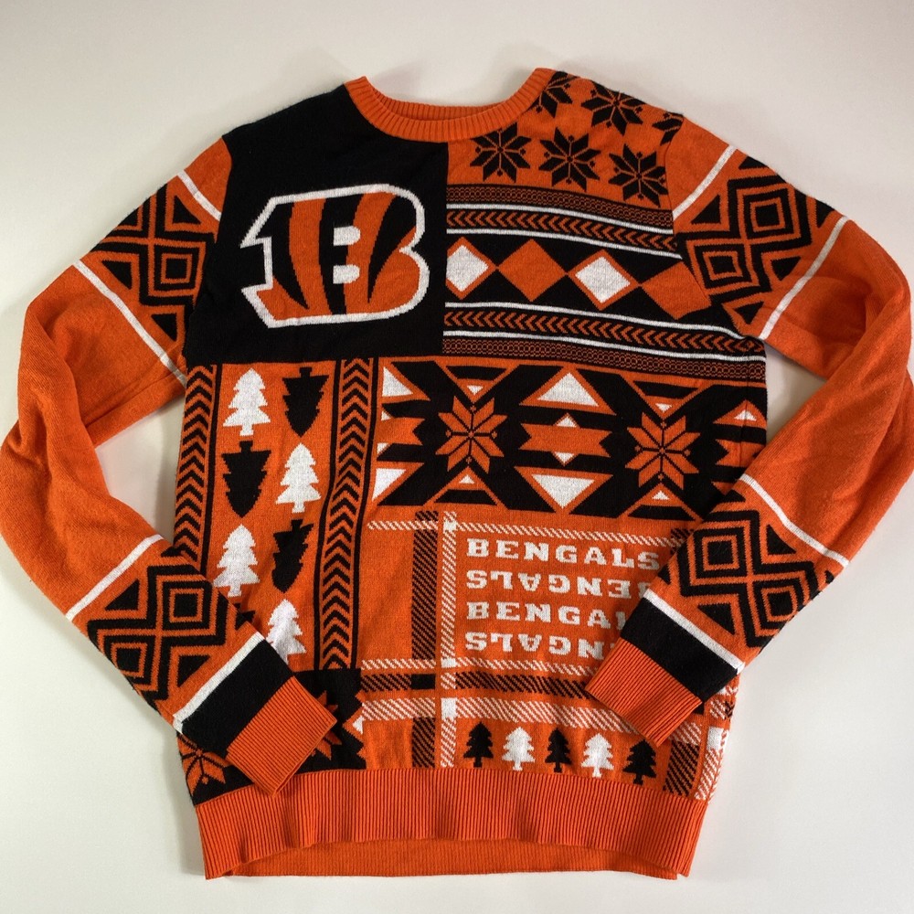 CINCINNATI BENGALS NFL Team Apparel Ugly Christmas Sweater Size Large