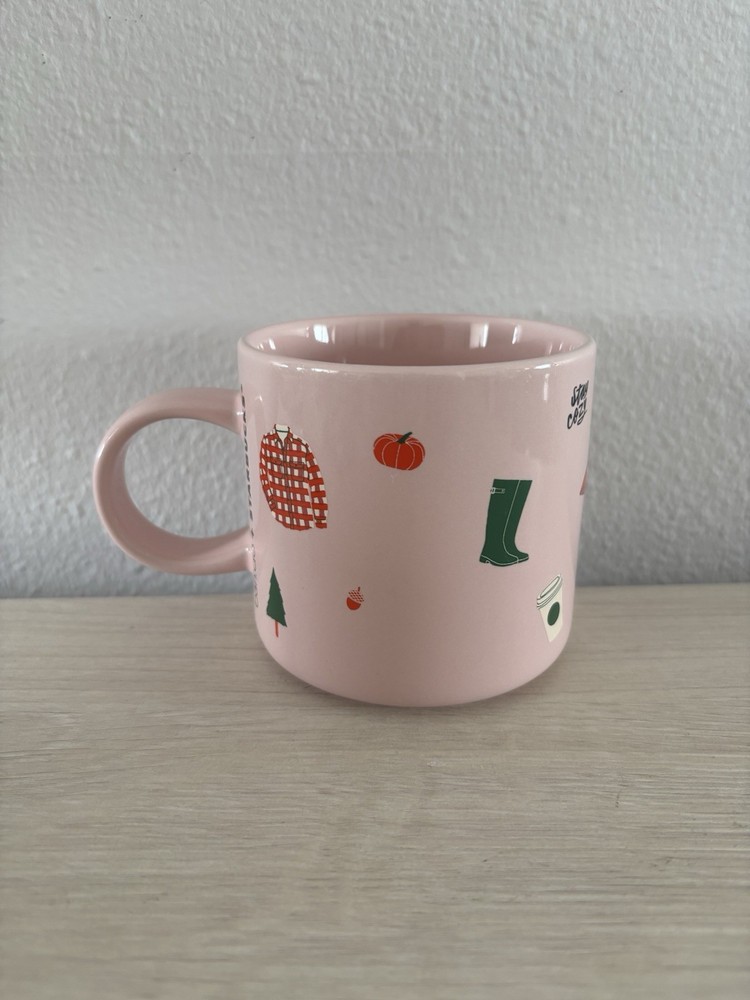 Starbucks Sweater Weather Pink Ceramic Coffee Mug 12oz 2018 Band.do Edition
