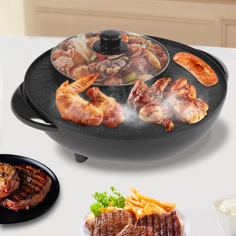 Circular Hotpot Grill Combo for Indoor BBQ and Electric Hot Pot Parties