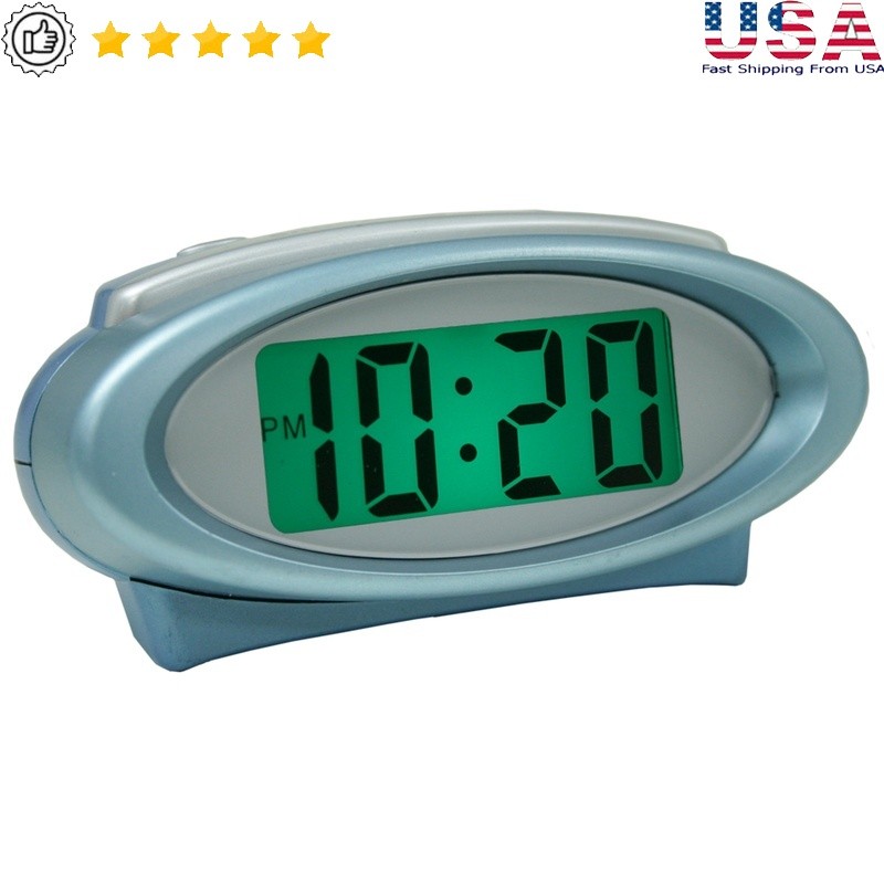 Night Vision Digital Alarm Clock with Glow Backlight Snooze Battery Powered