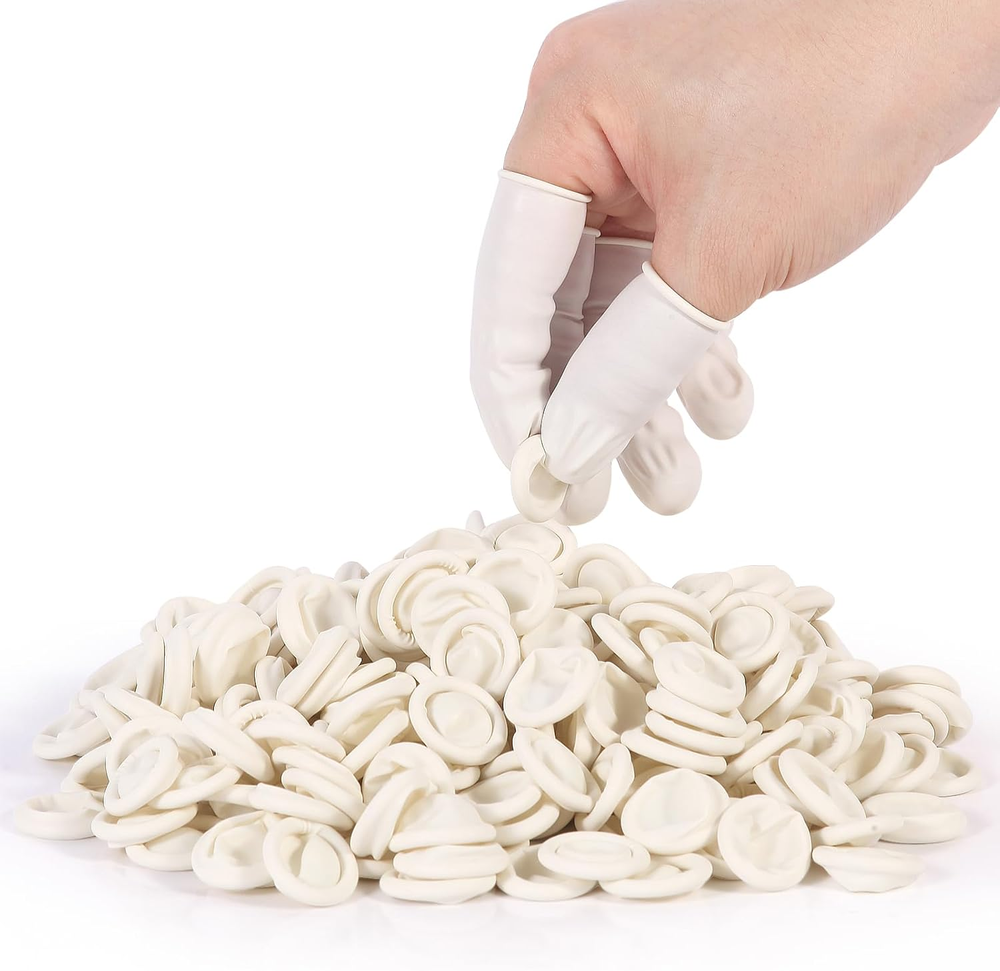 White Latex Finger Cots - Disposable Medium-Sized Finger Protectors