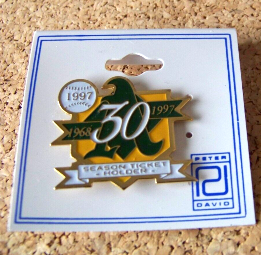 1997 Oakland Athletics A's Season Ticket holder pin 30th Anniversary c37510