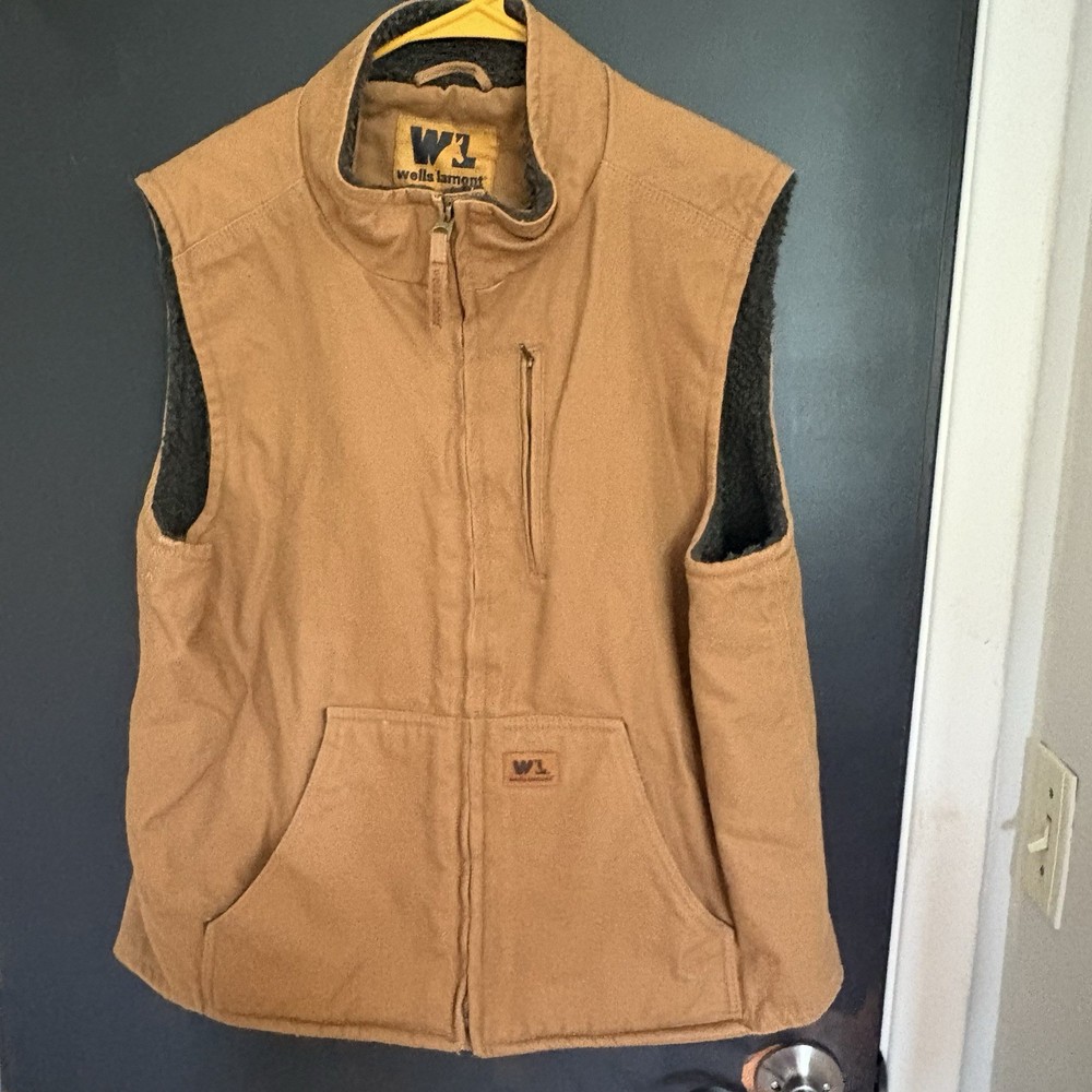 Wells Lamont Sherpa Style Lined Men’s Vest XL- Zippered Out Pocket, 2 In Pockets