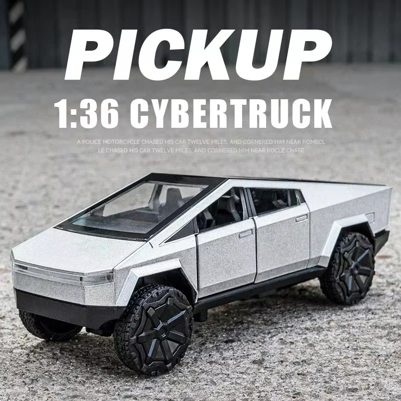 Tesla Cybertruck Diecast Toy Car 1:36 Scale with Light & Sound Pickup