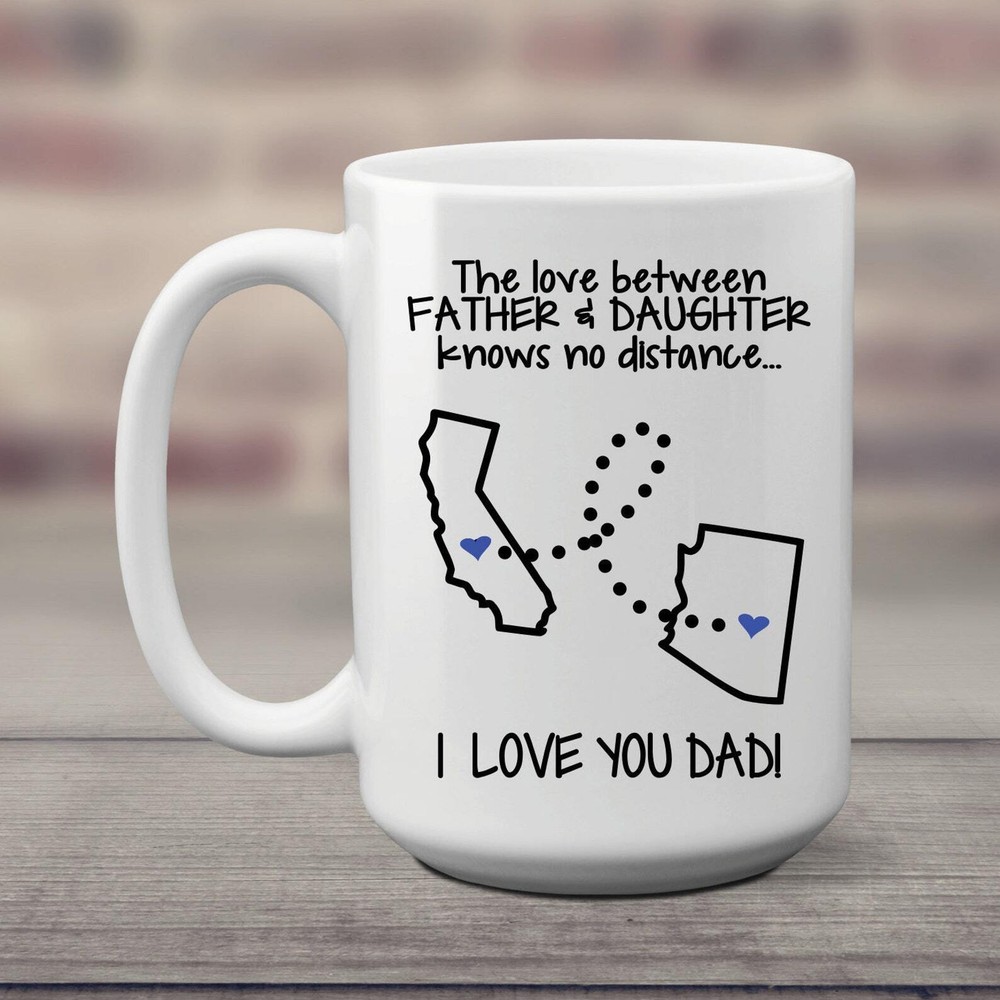 Fathers Day Gift From Daughter Coffee Mug Two States Dad Gift From Daughter-image
