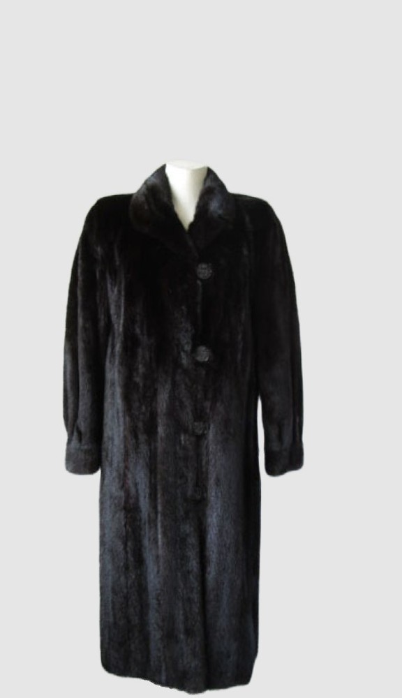 Women's Natural Black Mink Fur Coat Jacket  MINT++  Sz 6 Woman