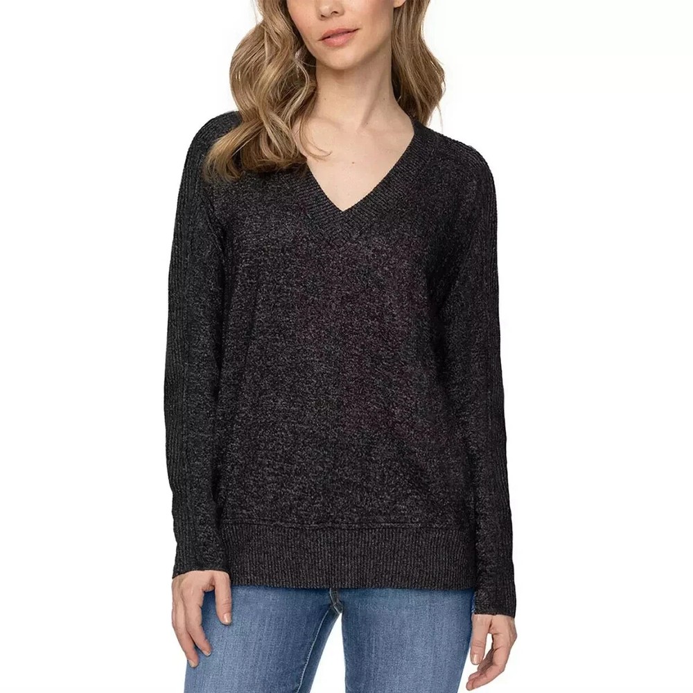 Buffalo Ladies' Cozy V-Neck Long Sleeve Top, Black,  S