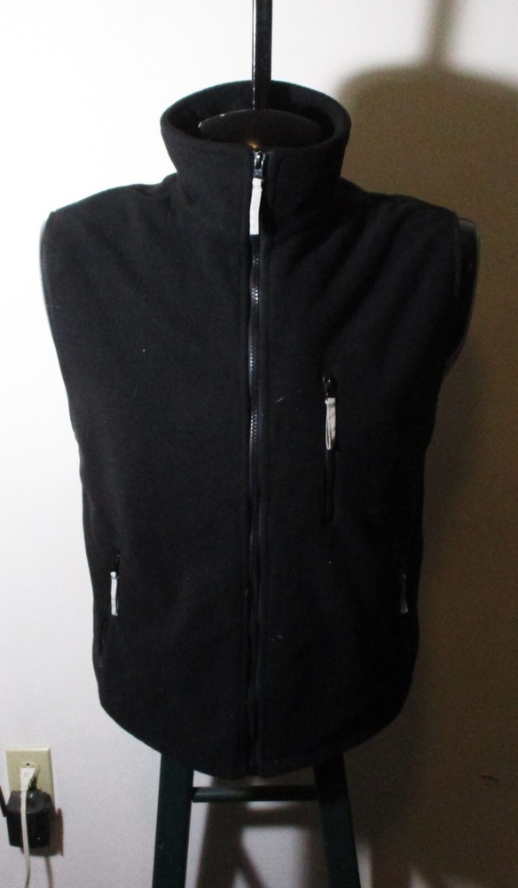 ActiVheat Black Full Zip Heated Fleece Vest Size S