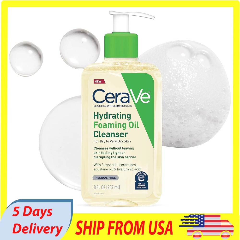 CeraVe Hydrating Foaming Oil Cleanser for Face and Body 8 Oz