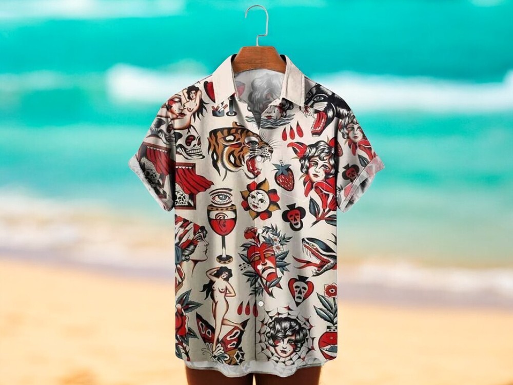 Men’s Aloha Hawaiian Summer Shirt with Chest Pocket in US Sizes