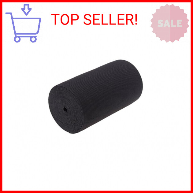 4-Inch Wide Black Heavy Duty Knit Stretch Elastic Band 3 Yards