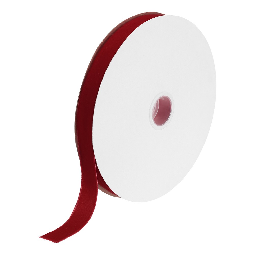 Velvet Ribbon 3/4 Inch x 25 Yard Single Face Spool Silky Fabric Reddish Brown