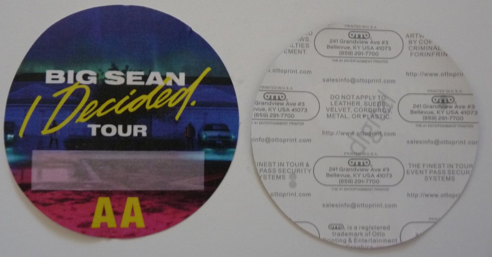 Big Sean I Decided 2017 Concert Tour All Access  Backstage Pass D3
