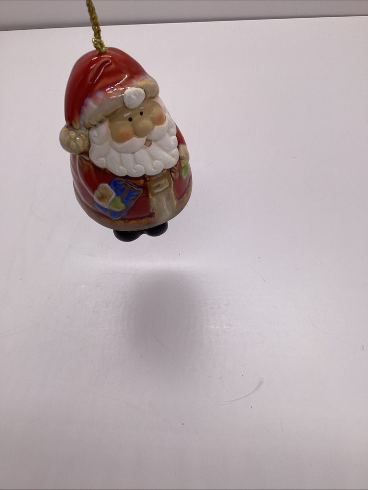 Vintage Santa Claus Bell Christmas Ornament Ceramic Giftco Taiwan