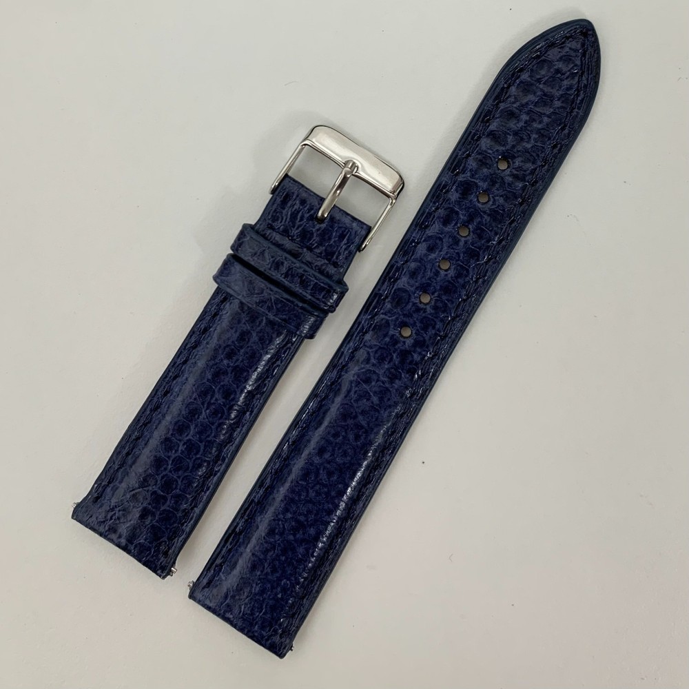 Blue Sea Snake Leather Watch Strap Men Genuine Snake Watch Band 18mm 20mm 22mm