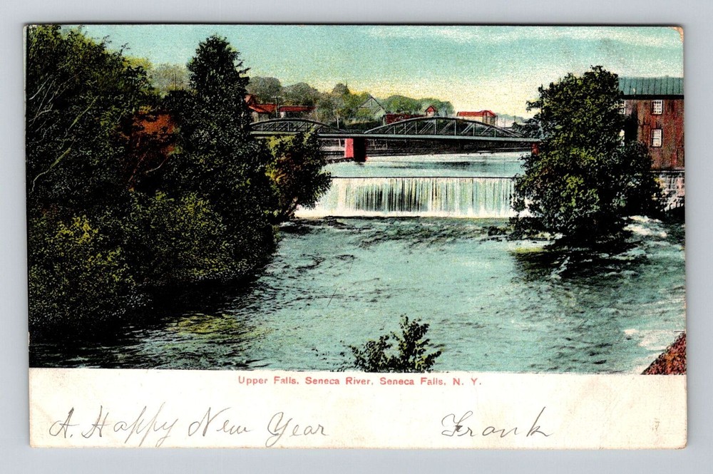 Seneca Falls NY-New York, Upper Falls, Seneca River, c1907 Vintage Postcard