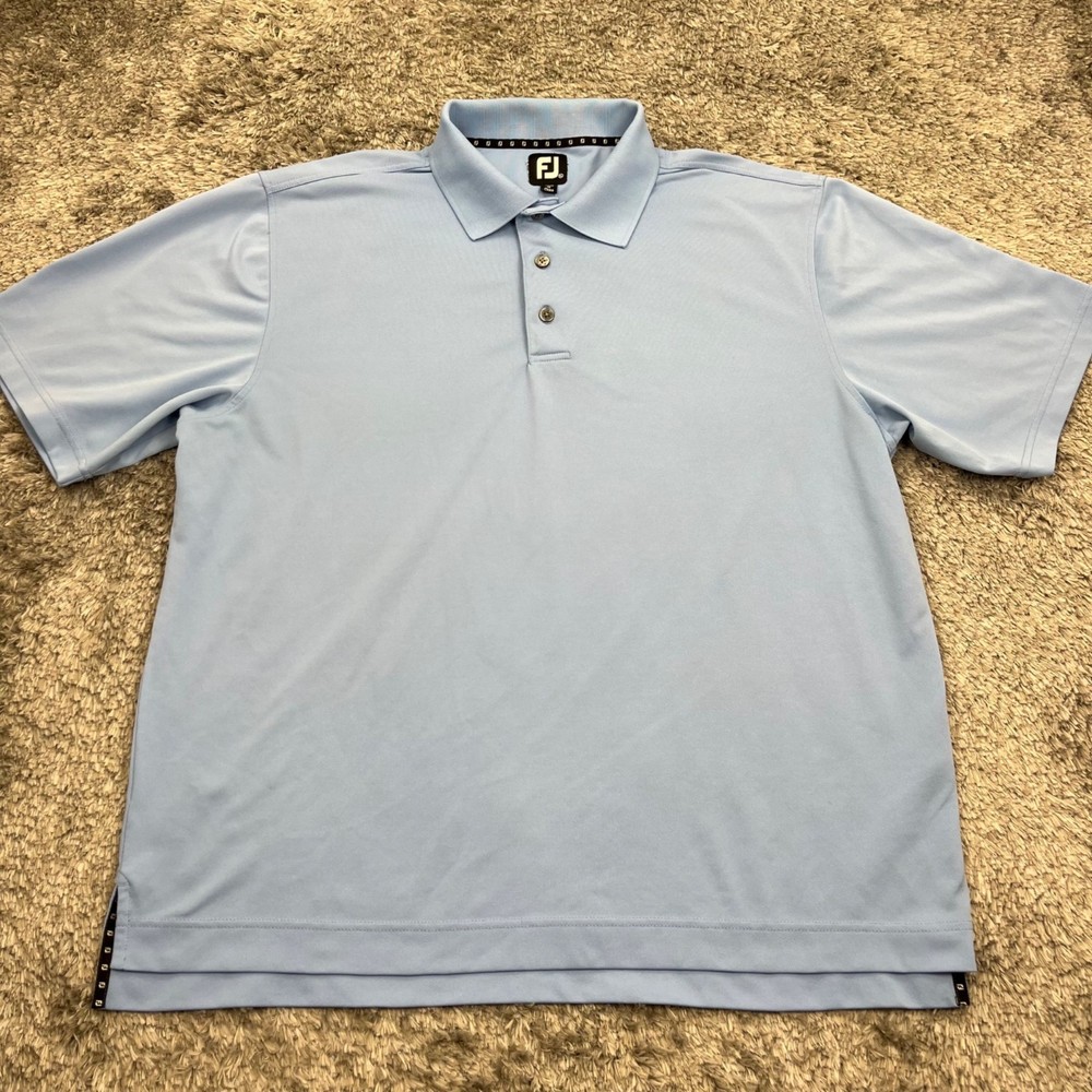 Footjoy Shirt Men XL Blue Casual Short Sleeve Stretch Performance Golf Polo