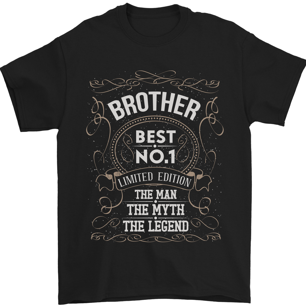Fathers Day No 1 Brother Man Myth Legend Mens T-Shirt 100% Cotton-image