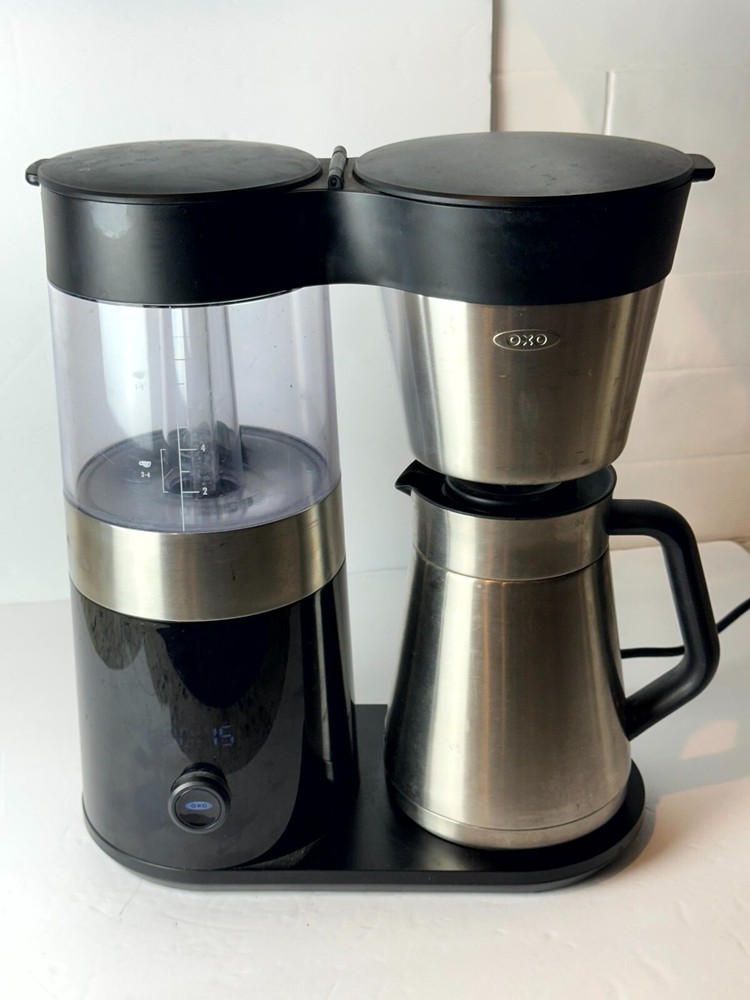 OXO 9-Cup Coffee Maker in Silver Black Stainless Steel Dishwasher Safe Design