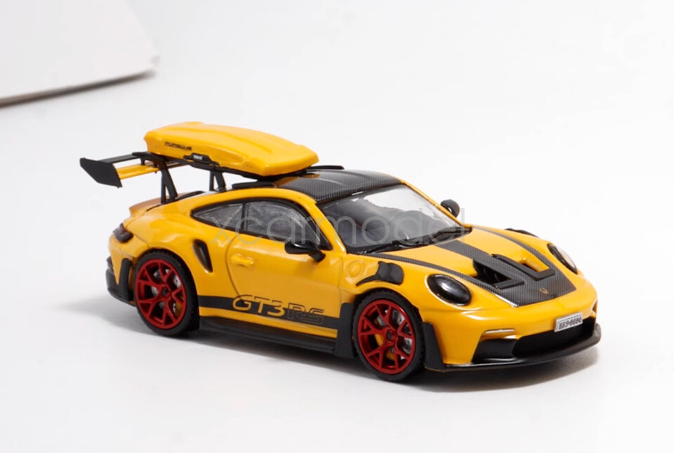 HCI 1:64 Scale Yellow 911 992 GT3 RS Roof Box Sports Diecast Metal Car Model