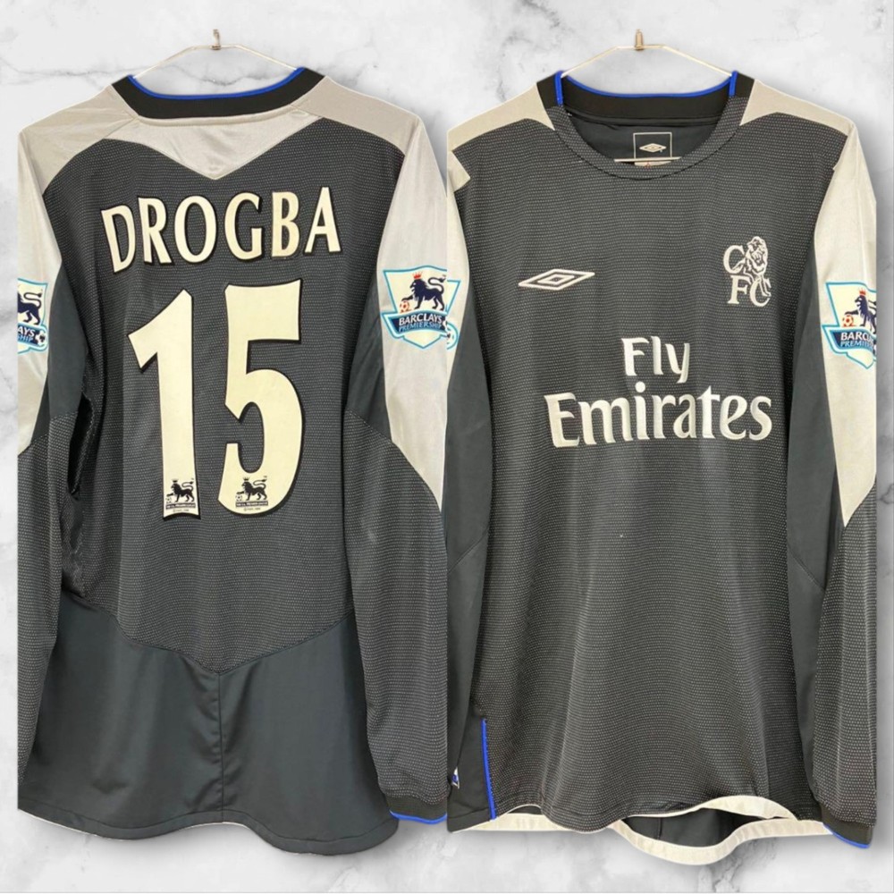 Chelsea 04-05 Drogba Umbro Long Sleeve XL Rare Third Kit Jersey