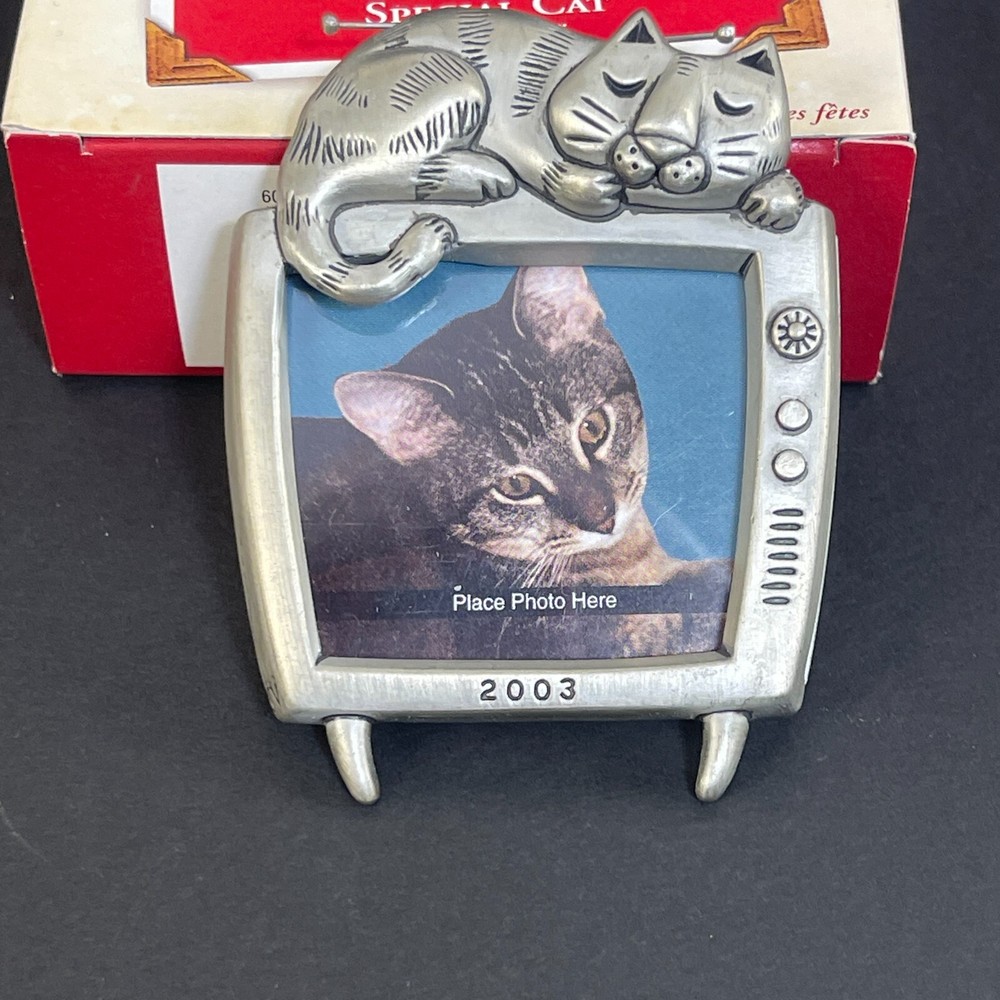 Hallmark 2003 Special Cat Metal Photo Holder Keepsake Ornament with Card CB1719
