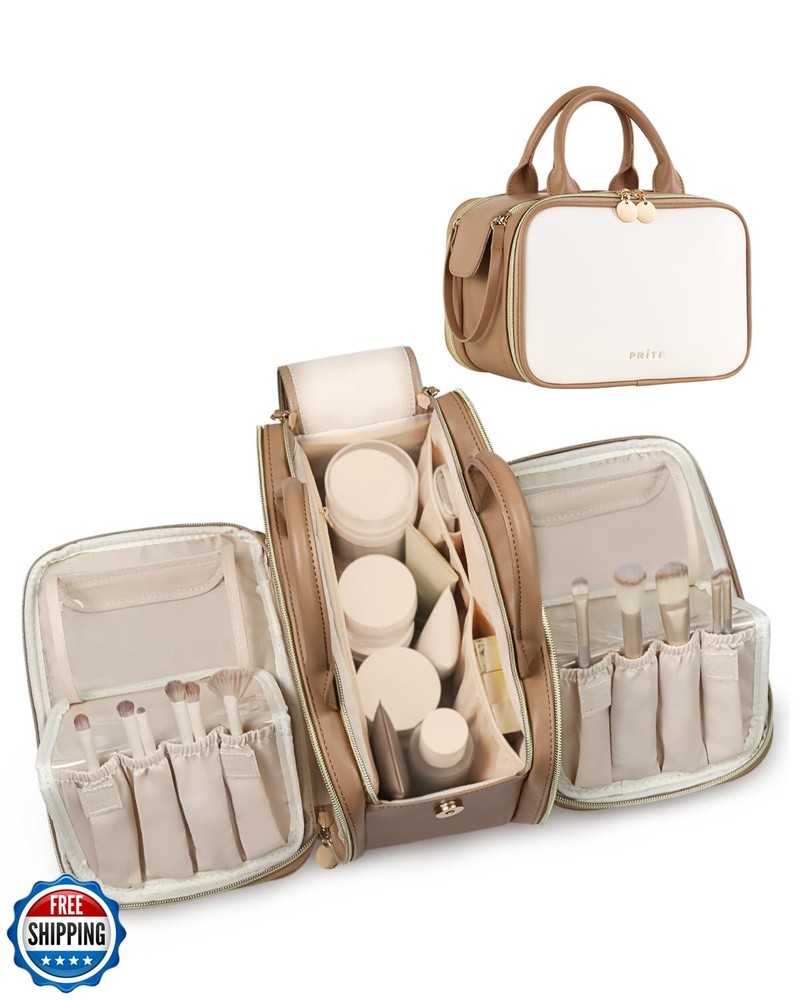 Waterproof Large Capacity Prite Makeup Bag for Travel & Cosmetic Organizer