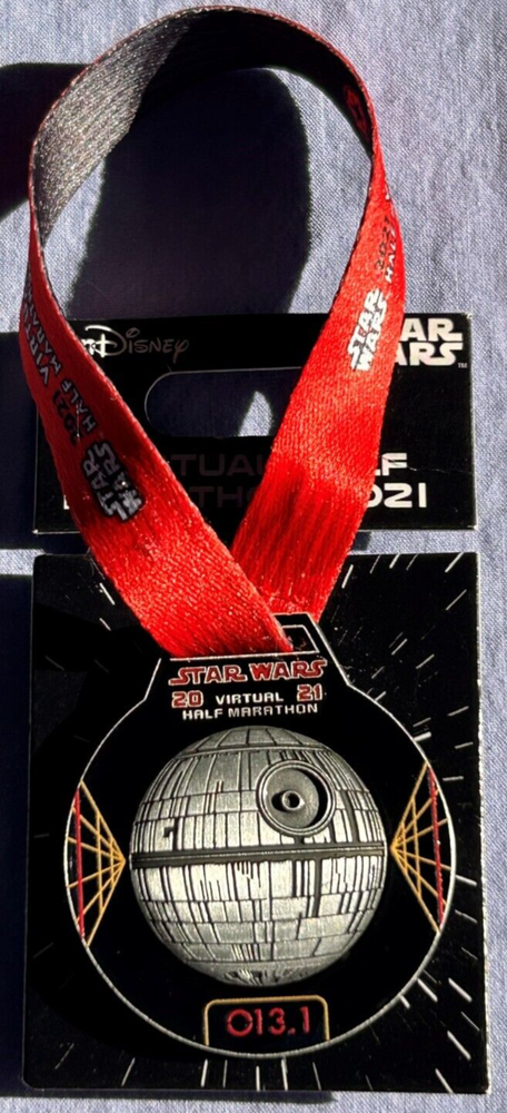 Disney RunDisney 2021 Star Wars Virtual Half Marathon Death Star Mini Medal Pin
