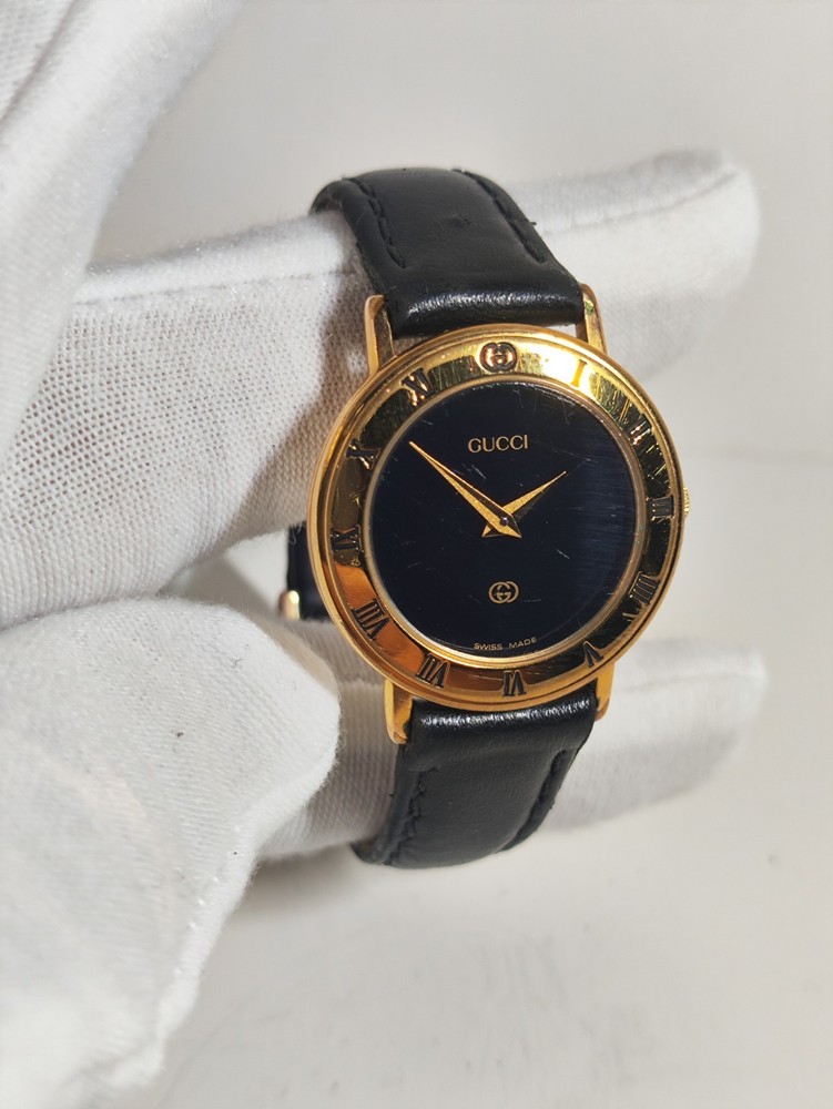 Authentic GUCCI 3001 L Swiss Made Gold Quartz Womens Wristwatch Rare Vintage