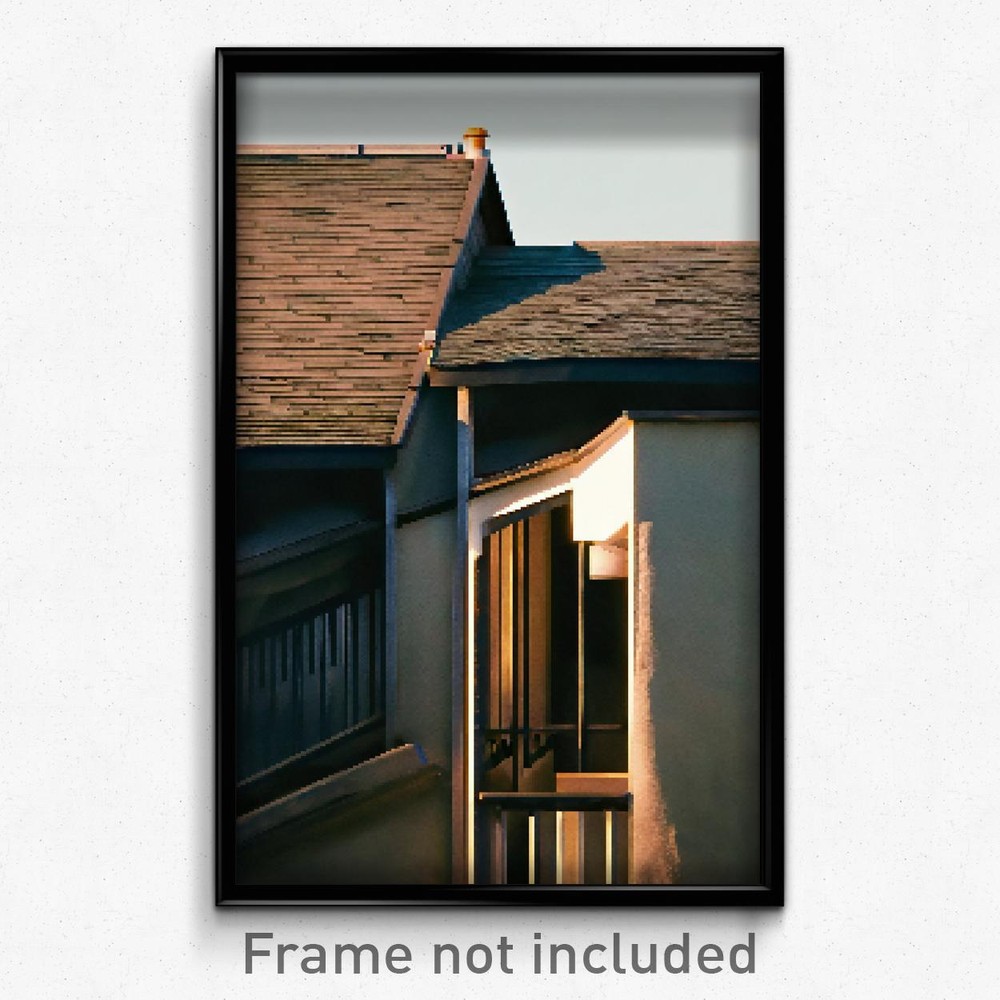 8 Bit Psychedelic Pixel Art Poster - Unwelcoming Roof Trippy Video Game Print