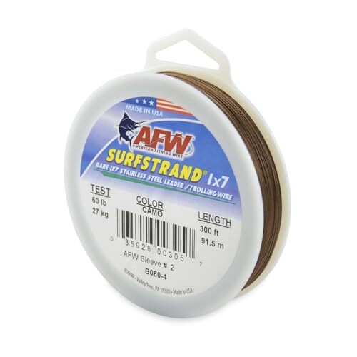 American Fishing Wire Surfstrand, Bare 1x7 Stainless  Assorted Sizes , Colors