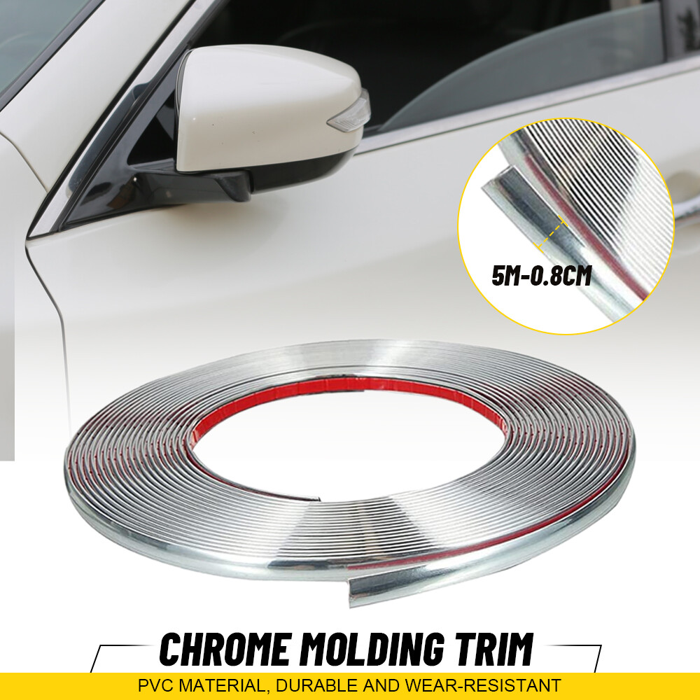 NEW 0.3in 16Ft Universal Car Chrome Moulding Trim Strip Door Guard Protector